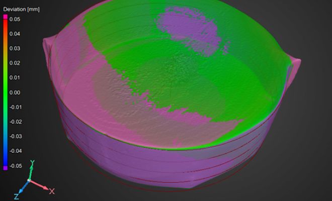 Comparison between the deformed and undeformed samples